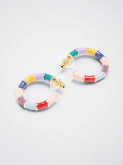 Enamel Hoop Earrings|Parfois Hot