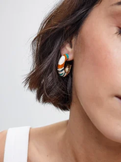 Enamel Hoop Earrings|Parfois Shop