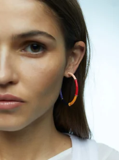 Enamel Hoop Earrings|Parfois Fashion