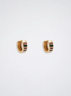 Enamel Hoop Earrings|Parfois Flash Sale