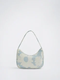 Floral Print Denim Shoulder Bag|Parfois Clearance