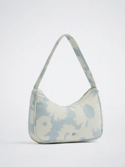 Floral Print Denim Shoulder Bag|Parfois Clearance