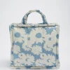 Floral Print Denim Tote Bag|Parfois Store