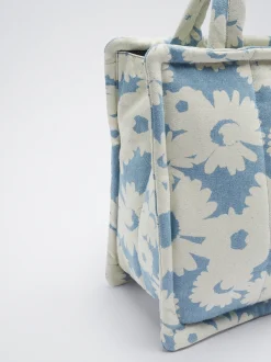 Floral Print Denim Tote Bag|Parfois Store