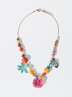 Flower And Shell Necklace|Parfois Flash Sale