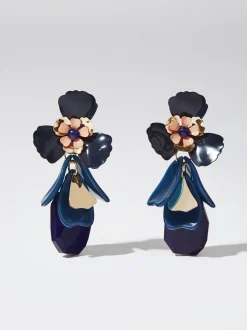 Flower Earrings With Semiprecious Stone|Parfois Fashion