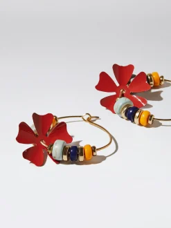 Flower Hoop Earrings|Parfois Clearance