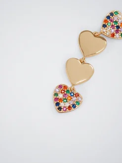 Earrings With Heart And Zirconia|Parfois Online