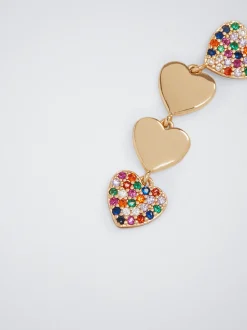 Earrings With Heart And Zirconia|Parfois New