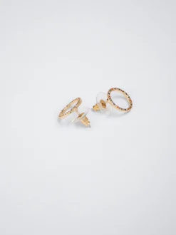 Golden Earrings With Zirconia|Parfois New