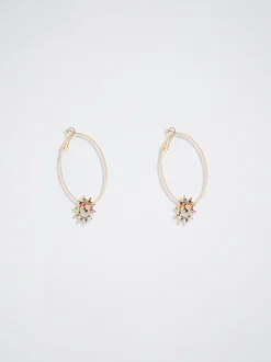 Hoopss With Zirconia And Charms|Parfois Fashion