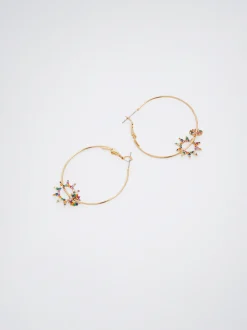 Hoopss With Zirconia And Charms|Parfois Fashion