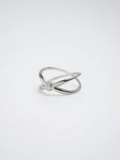 Golden Ring With Zirconia|Parfois Outlet