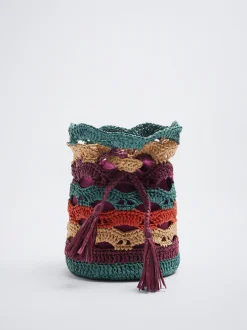 Handmade Straw-Effect Bucket Bag|Parfois Discount