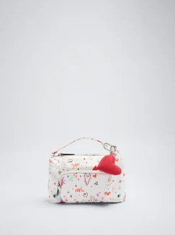 Heart Print Nylon Toiletry Bag|Parfois Discount