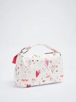 Heart Print Nylon Toiletry Bag|Parfois Discount