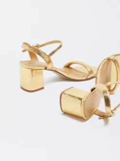 High Heel Metallic Sandals|Parfois Shop