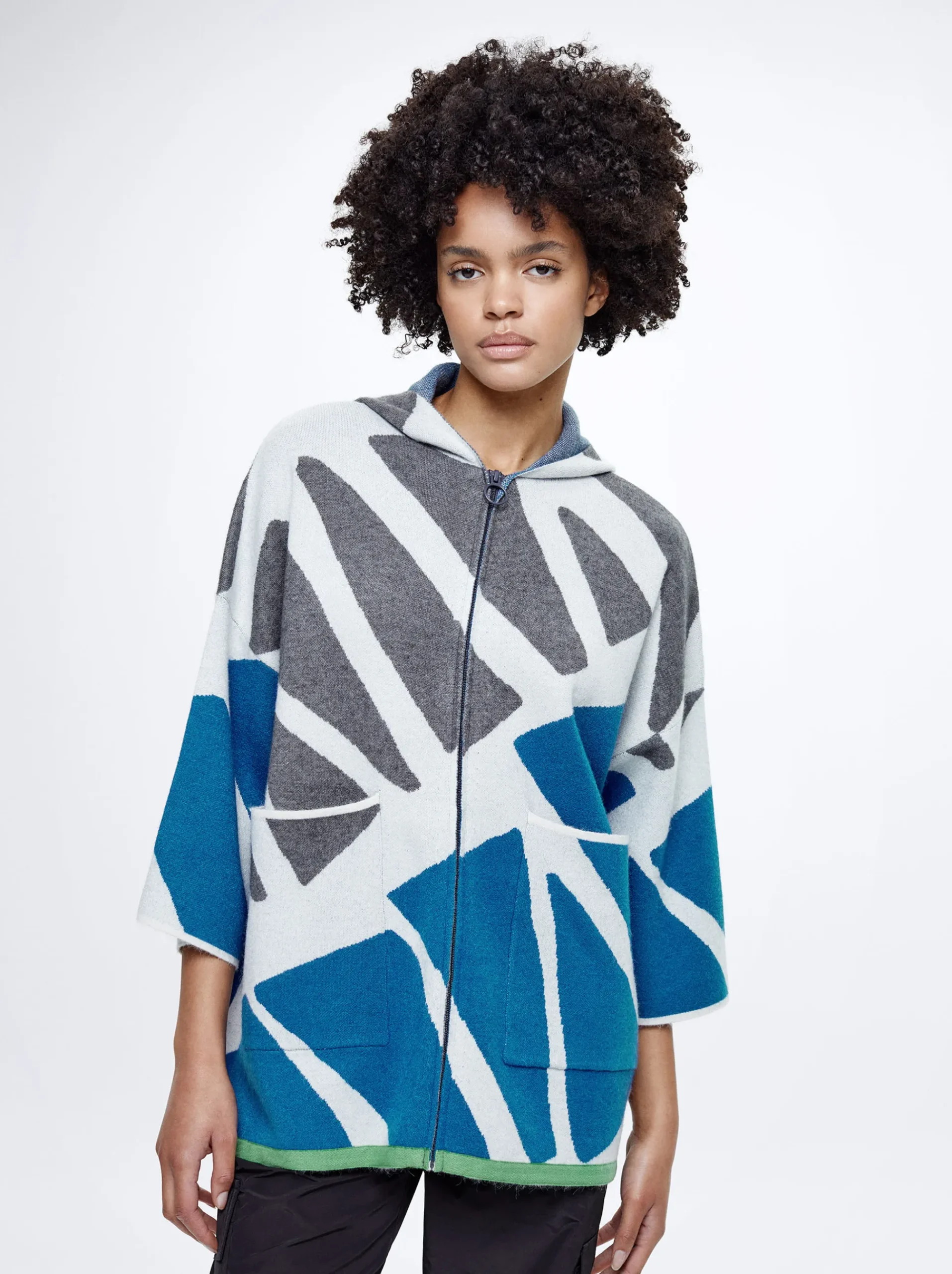 Hooded Knit Poncho|Parfois Clearance