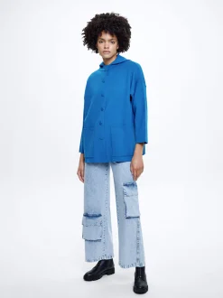 Hooded Knit Poncho|Parfois Sale