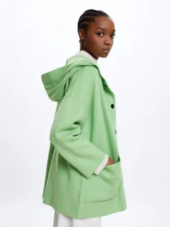 Hooded Knit Poncho|Parfois Discount
