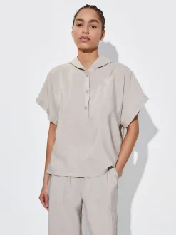 Hooded Loose-Fitting Shirt|Parfois Hot