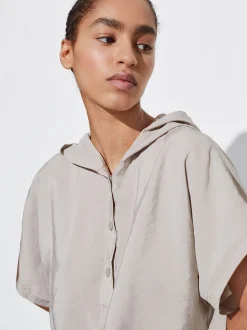 Hooded Loose-Fitting Shirt|Parfois Hot