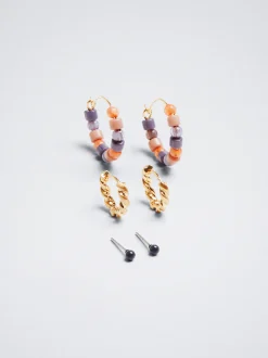 Hoop Earrings Set With Beads|Parfois Clearance