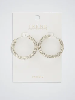 Hoop Earrings With Crystals|Parfois Discount