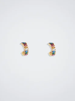 Hoop Earrings With Crystals|Parfois Store