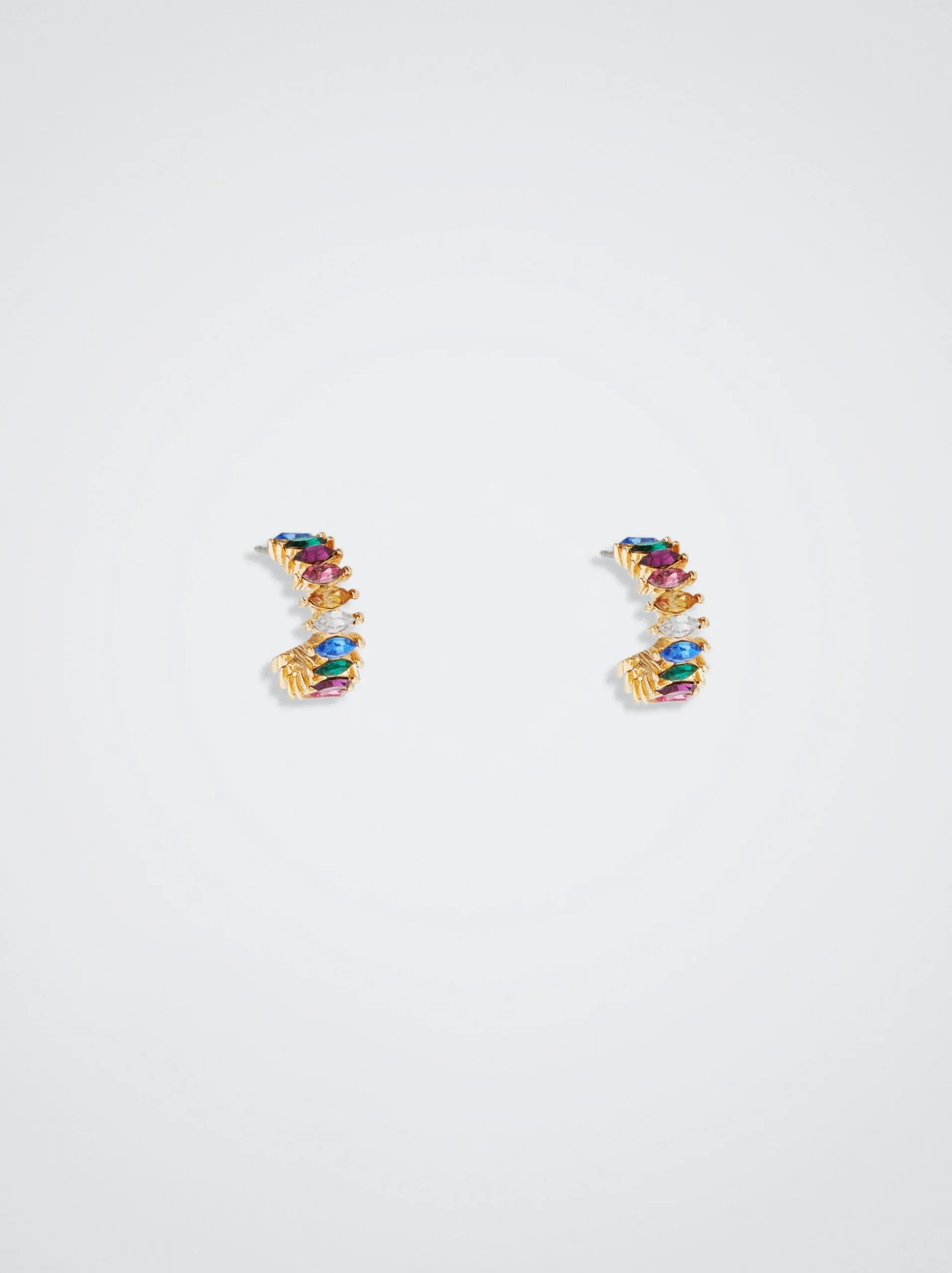 Hoop Earrings With Crystals|Parfois Store