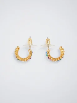 Hoop Earrings With Crystals|Parfois Store