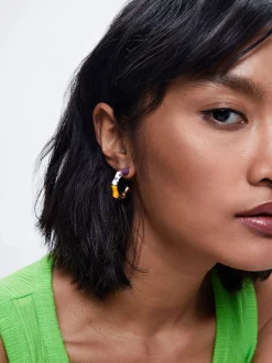 Hoop Earrings With Enamel|Parfois New