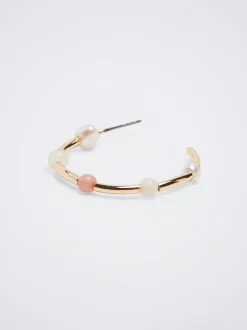 Hoop Earrings With Freshwater Pearl|Parfois Hot
