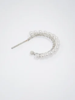 Hoop Earrings With Pearls|Parfois Sale