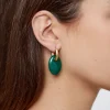 Hoop Earrings With Semiprecious Stone|Parfois Discount
