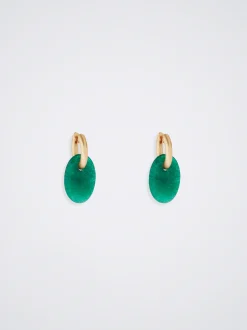 Hoop Earrings With Semiprecious Stone|Parfois Discount