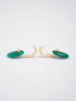 Hoop Earrings With Semiprecious Stone|Parfois Discount