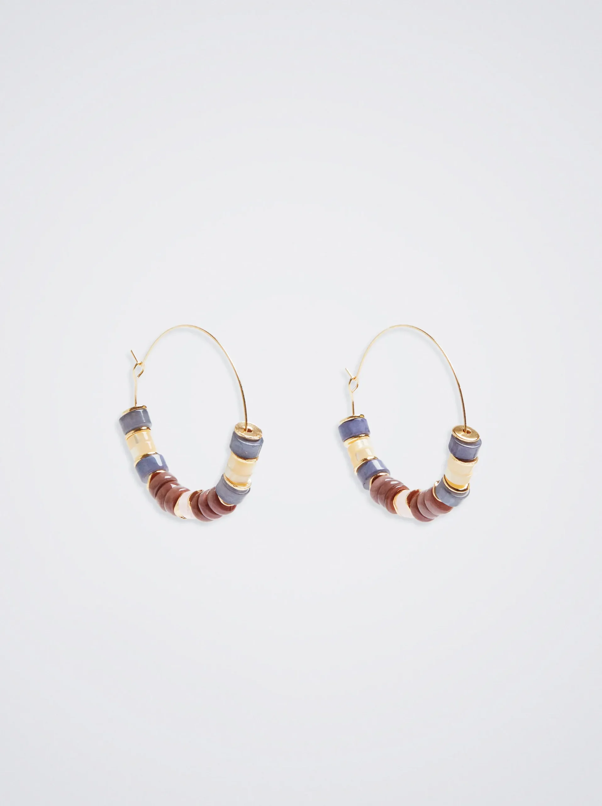 Hoop Earrings With Semiprecious Stone|Parfois Cheap