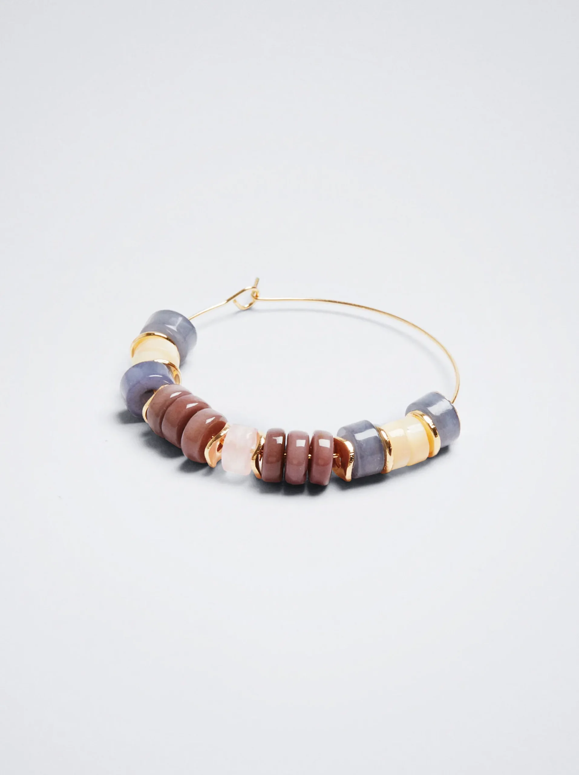 Hoop Earrings With Semiprecious Stone|Parfois Cheap