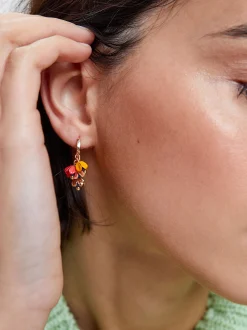 Hoop Earrings With Semiprecious Stone|Parfois Cheap
