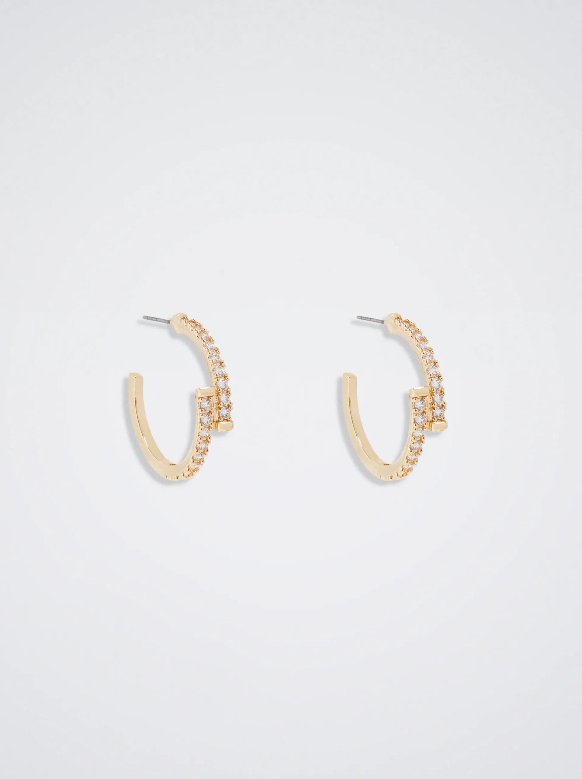 Hoop Earrings With Zirconia|Parfois Flash Sale