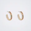 Hoop Earrings With Zirconia|Parfois Flash Sale