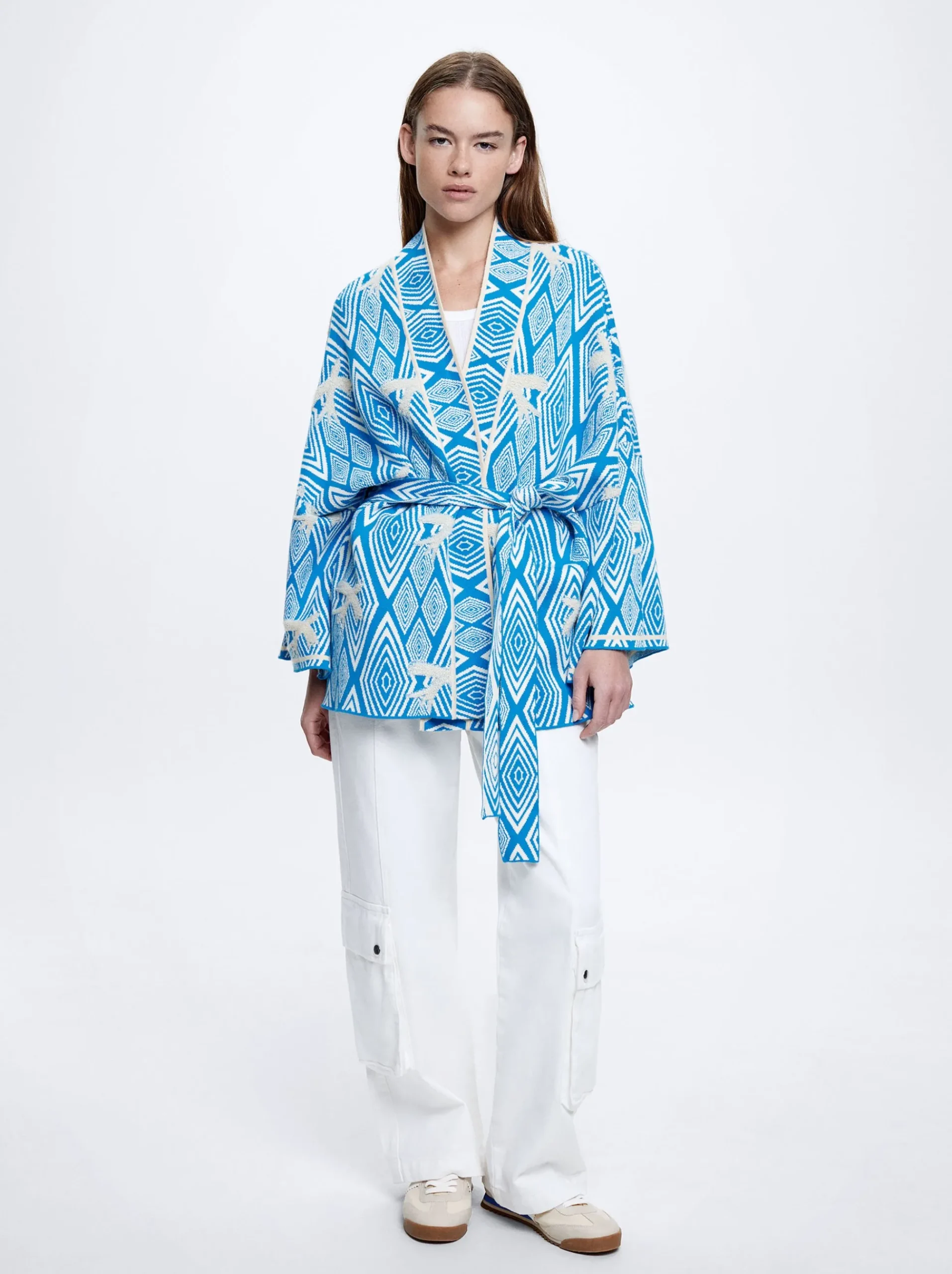 Jacquard Cardigan With Belt|Parfois Clearance