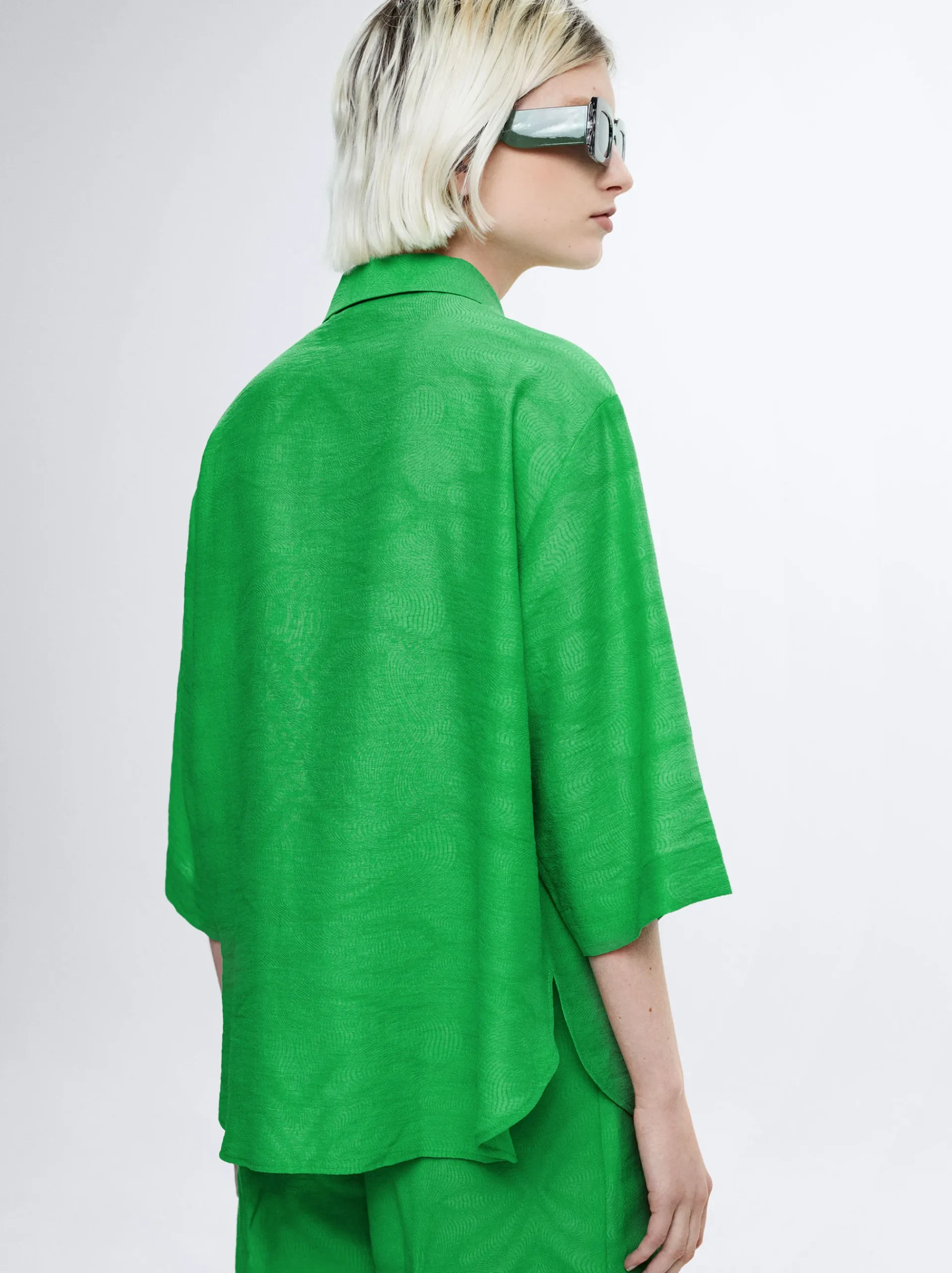 Jacquard Short-Sleeved Shirt|Parfois New