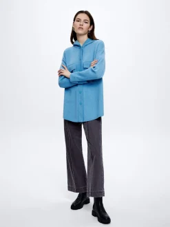 Knit Overshirt With Pockets|Parfois Discount