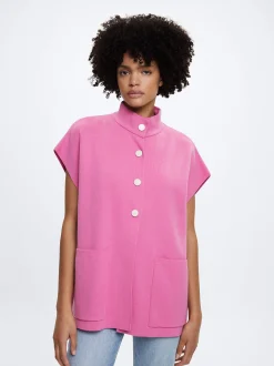 Knit Short-Sleeved Poncho|Parfois Flash Sale