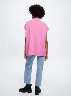 Knit Short-Sleeved Poncho|Parfois Flash Sale