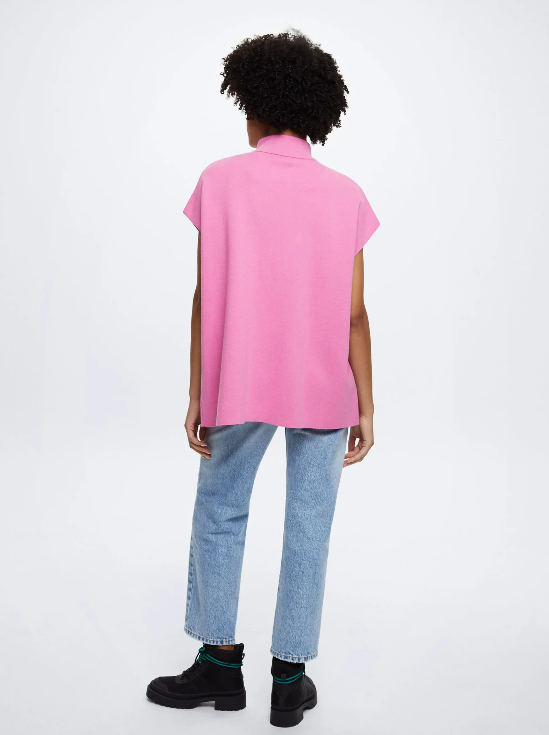 Knit Short-Sleeved Poncho|Parfois Flash Sale