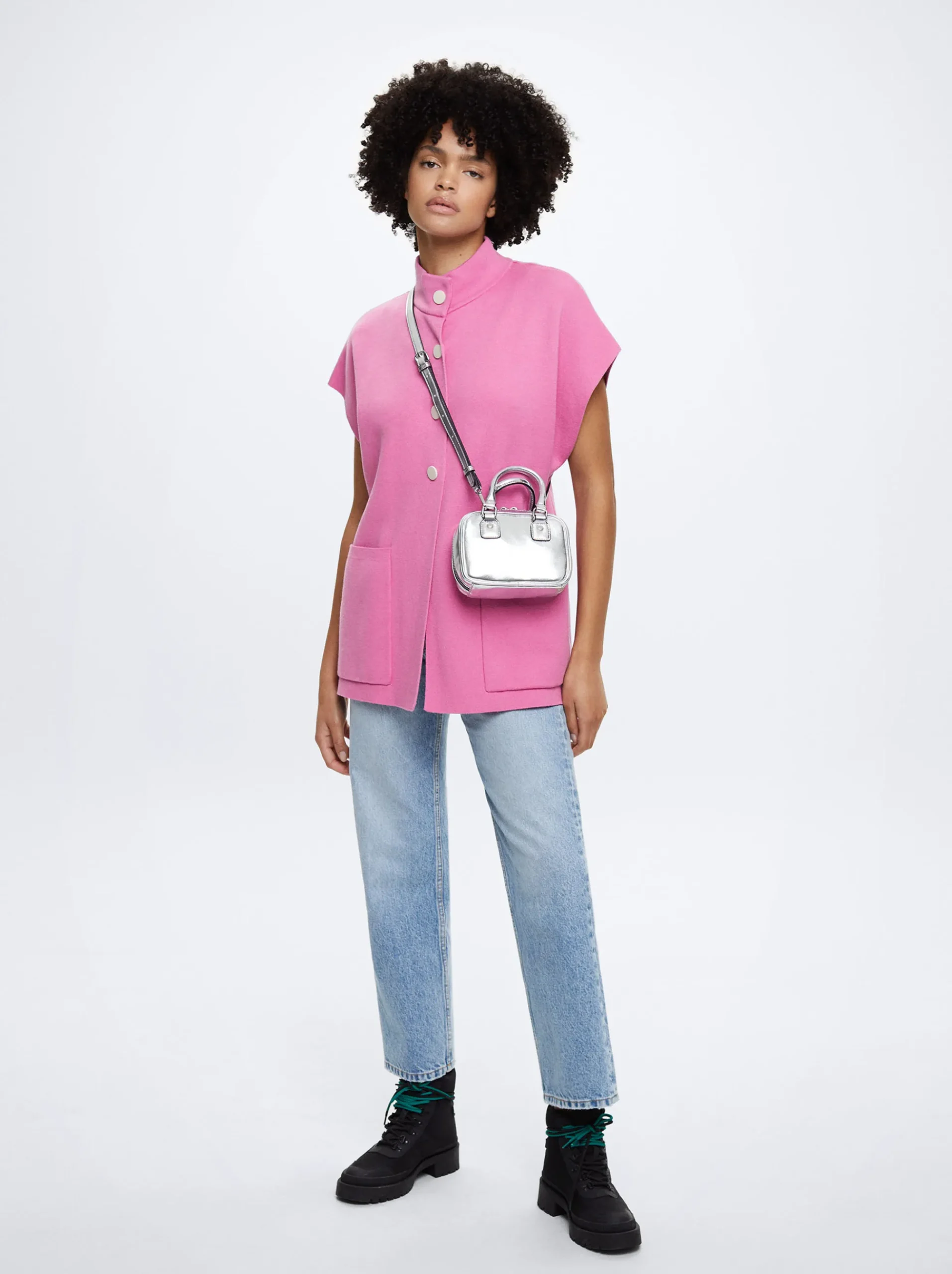 Knit Short-Sleeved Poncho|Parfois Flash Sale