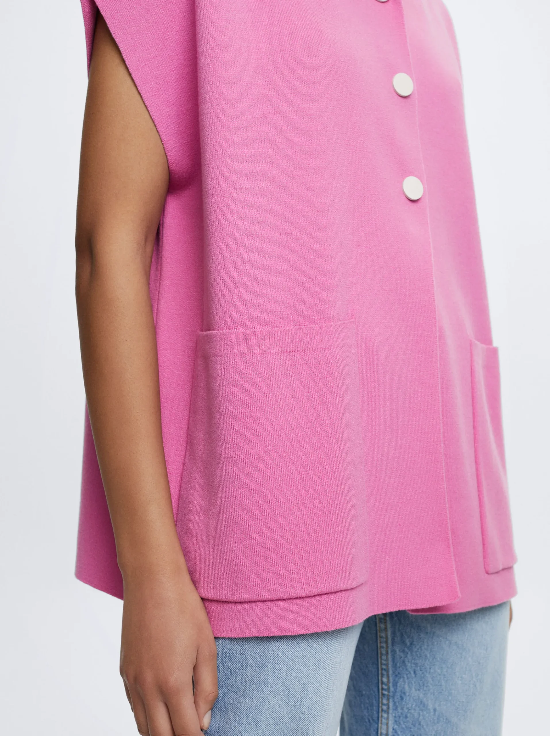 Knit Short-Sleeved Poncho|Parfois Flash Sale